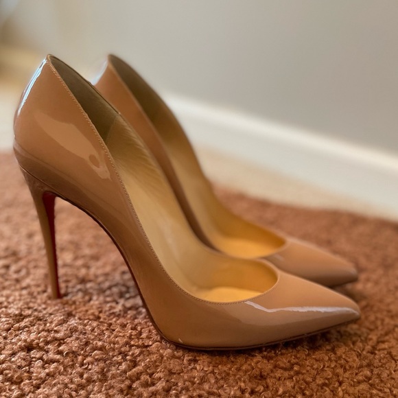 Christian Louboutin Shoes - Christian Louboutin Pigalle Follies 100mm nude patent leather pumps